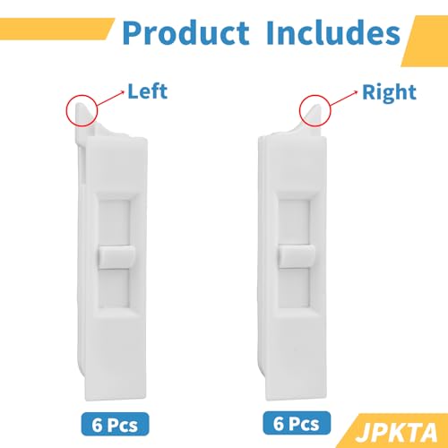12 Pcs Window Tilt Latch Pairs Spring Loaded Sliding Window Latch Lock Snap-in White Vinyl Plastic Construction for Home Window Accessories Parts - size: 12 Pcs