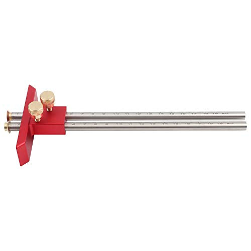 YWBL-WH Double Head Scriber, Stainless Steel Wood Marking Tool with Clear Scale for Carpentry and Woodworking Projects