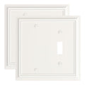 2-Pack Natural Bamboo Fiber Combo Blank/Toggle Light Switch Cover Plate - color: Light Almond, size: 1 Blank/1 Toggle 2PK