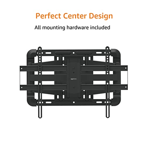 Amazon Basics Heavy Duty Extension Dual Arm, Full Motion Articulating TV Mount with Tilt and Swivel for 37" to 80" TVs up to 132 lbs, VESA Compatible, Fits LED LCD OLED Flat Curved Screens, Black - style: Full Motion Articulating Extension