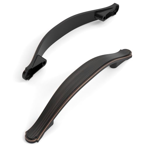 Amerdeco 10 Pack Oil Rubbed Bronze Cabinet Pulls 3.75 Inch(96mm) Hole Center Drawer Pulls Cabinet Hardware Kitchen Cabinet Handles for Bathroom ZH0068 - color: Oil Rubbed Bronze, size: 3.75"/96MM Hole Center