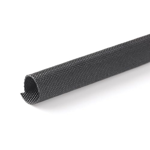 MGI SpeedWare Woven Mesh Split-Sleeve Wire Loom for High-Temperature Automotive Harness and Home Cable Management - 25 feet (1/8") - size: 1/8"