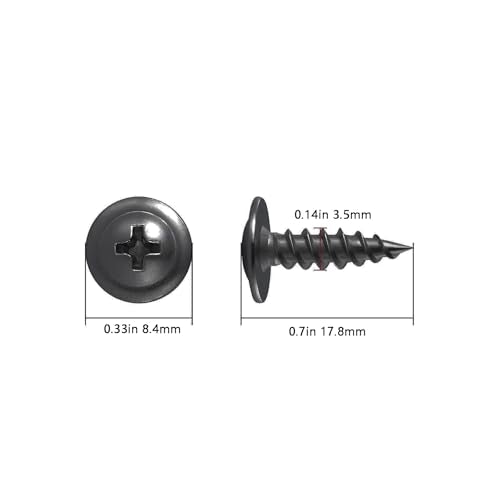 Wensilon（500 pcs）#6×5/8" Phillips Truss Head Wood Screws Black Galvanizing Quick Metal Self Tapping. - color: Black, size: #6×5/8"