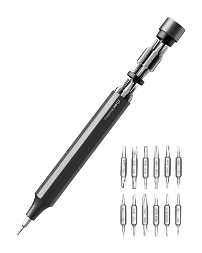 HOTO 24 in 1 Mini Screwdriver Set, Eyeglass Repair Kit, Slate Grey | Magnetic Torx Bit Set, EDC Pen Screwdriver for Electronics, Watches, Phones, Laptops, Cameras, Gadgets for Men - color: Slate Grey
