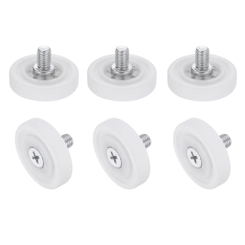 uxcell 6Pcs 29mm Drawer Rollers,M6x0.35 Thread Plastic Positioning Pulley - size: 29mm M6 x 0.35"