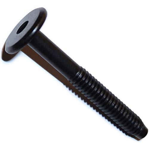 Hard to Find Fastener Black Joint Connector Bolts, Flat Hex Head Bolts for Furniture Construction, Cabinetry, Architecture, Home Improvement, DIY, 1/4"-20 x 1.97", Pack of 10