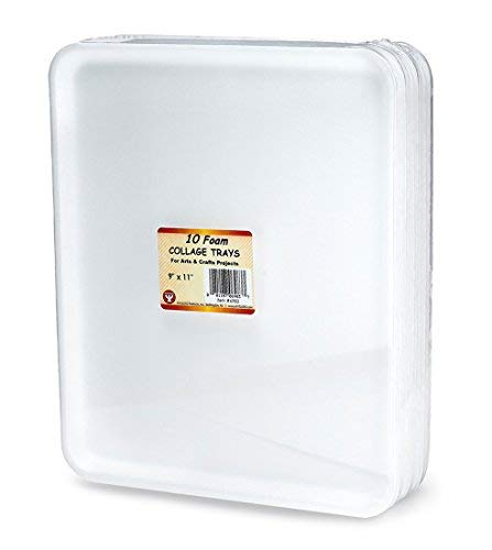 Hygloss White Foam Trays for Food & Crafts, 9 x 11 Inch, Pack of 10 - color: White, size: 9 x 11-Inch, style: 10 Pieces