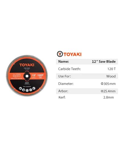 12-Inch Miter Saw Blade, 120-Tooth Hi-ATB for Cutting Wood - size: 12"_120T_arbor(25.4mm)