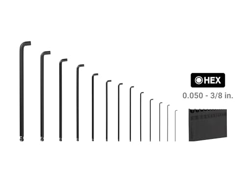 TEKTON Short Arm Ball End Hex L-Key Set, 13-Piece | KLX91112 - size: 13-Piece (0.050-3/8 in.)