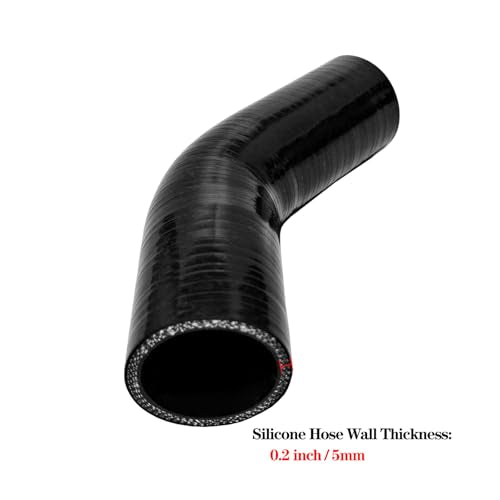 ID 1.25 inch 45 Degree Silicone Elbow Coupler Hose 4" Leg Length - color: Black 45, size: ID: 1.25" (32mm)