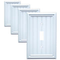 White Natural Material Single Toggle Light Switch Cover Plates(4-Pack) - size: Single Switch