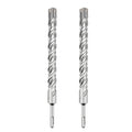 2 Pcs 1"x 12.2"(25x310mm) SDS Plus Rotary Hammer Bit for Concrete - size: 1 in x 12.2 in (25 x 310mm)