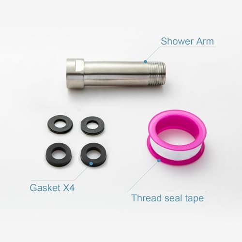 OFFO Shower Head Extension Arm 3 in, Brushed Nickel Shower Arm Extension Shower Head Extender Made of 304 Stainless Steel Shower Pipe Extension - color: Brushed Nickel, style: 3 in