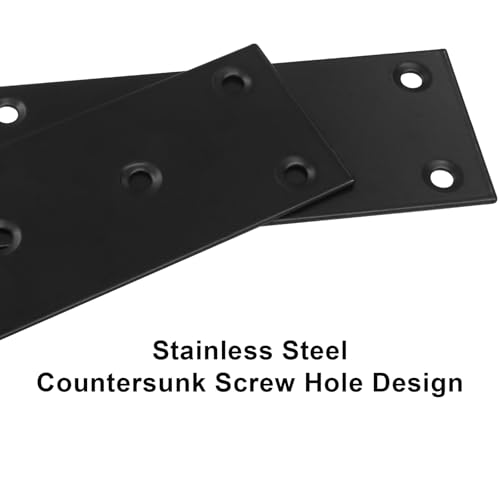 Murtenze 4 Pack Black Stainless Steel Mending Plates, 5 inch - size: 48*128mm