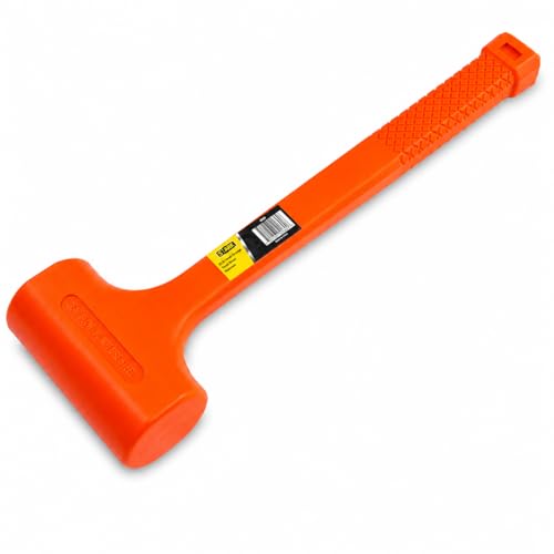 Stark USA 2-Pounds Dead Blow Hammer, 2 lbs Pound Grip Mallet Hammer Handle Spark Rebound Resistant Head, Orange - size: 2-LBS
