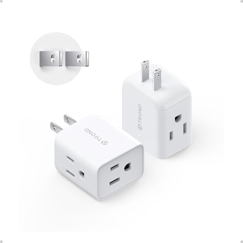 TROND Small 2 Prong to 3 Prong Outlet Adapter for Old House, 2 Pack, White - color: White, size: 2 Prong, 2 Pack