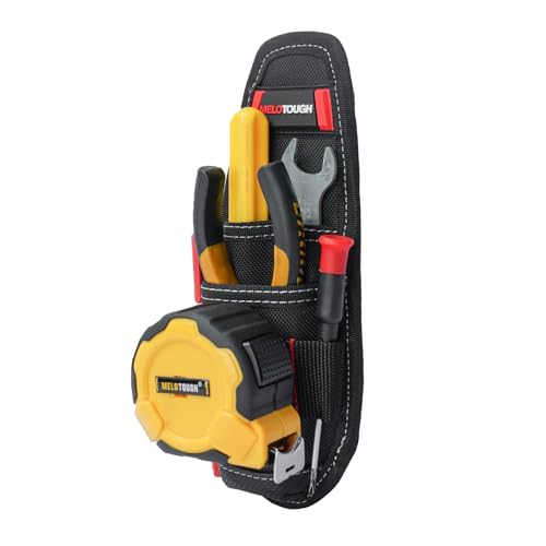 MELOTOUGH Small Tool Pouch with Belt Clip Technician's Clip on Tool Pouch,Pocket Belt Holster Mini Electrican Holder with Sanp Clip (2PACK) - color: Small Tool Pouch with Red Color