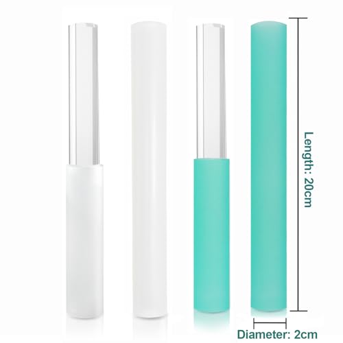4 Pcs Singing Bowl Mallet Set Includes Solid and Hollow Acrylic Silicone Rubber Striker Mallet for Playing Quartz Crystal Singing Bowls with Bundle Pocket(WhiteGreen) - color: WhiteGreen