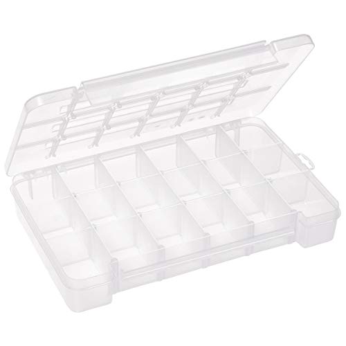 Akro-Mils 05905 Plastic Portable Parts Storage Case for Hardware and Crafts with Hinged Lid and 5 Adjustable Dividers, (14-3/8-Inch x 9-1/2" x 2-1/2"), Large, Clear (Pack of 6) - size: Large (Pack of 6), style: 1-Pack