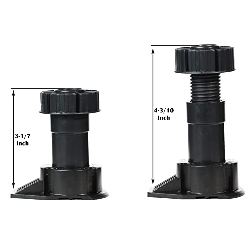 2-Pack Adjustable Cabinet Leveling Legs, 3.1"-4.3" Height, 330 lb Capacity - size: 2 Pieces