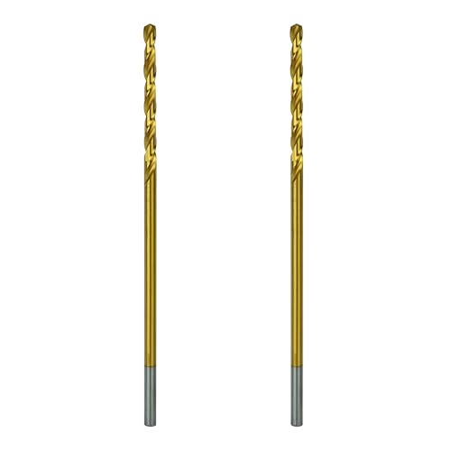 Greycore Tools 3/16 Inch x 6 Inch Cobalt Aircraft Extension Bit – 2 Pack M35 Cobalt Drill Bit, Industrial Titanium Coating – Drill Bits for Steel, Hard Metal, Cast Iron, Wood, Plastic (3/16" x 6") - size: 3/16" x 6", style: 6" Length