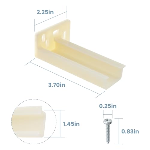 Kitchen Drawer Rail Bracket for Prime-Line R 7265 Rear Drawer Track Back Plate, Nylon Drawer Side Track Brackets, White -1 Pair