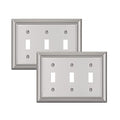 DEWENWILS Tripple Toggle Wallplates, Brushed Nickel Light Switch Covers - color: Brushed Nickel, size: 3 Toggle 2PK