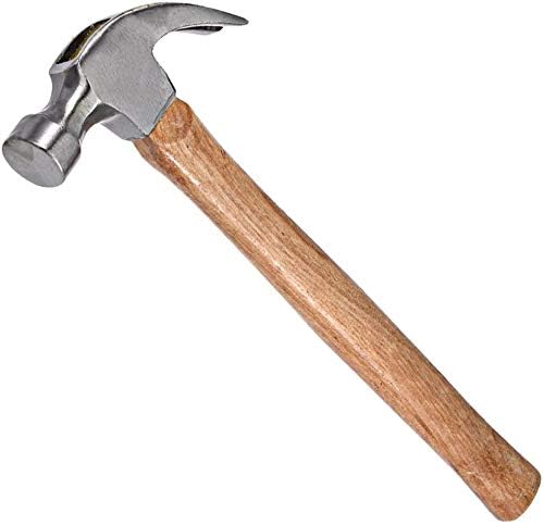 UToolmart 8.8 Ounce Claw Hammer - Forged Carbon Steel Head - Etched Solid Oak Handle for more durability - size: 30cm