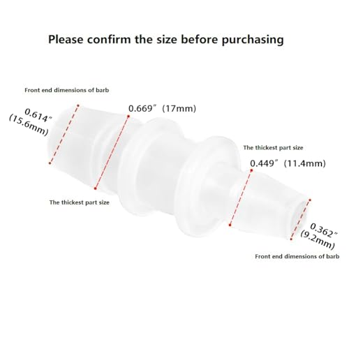 Plastic Hose Barb Reducer Pipe Fittings, 5/8" to 3/8" Hose ID Connectors Joint Splicer Mender Adapter Union Boat Water Air Aquarium O2 Fuel (Pack of 3) - size: 5/8" to 3/8"
