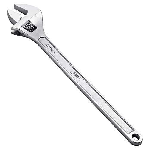 Jetech 24-Inch Adjustable Wrench, Professional Heavy Duty, Chrome Vanadium Steel, Shifter Spanner with Inch/Metric Scale, Wide Caliber Opening, Rust-Resistant Finish, Extra-Long Leverage - size: 24 Inch