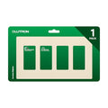 Lutron Claro Light Switch Cover Plate, 4 Gang Wallplate, Rocker Light Switch Cover, Screwless Plate For Outlets, Gloss, CW-4-AL, Almond - color: Almond, size: 1 Pack