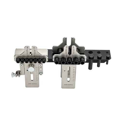 08359 Stainless Dowelling Jig Kit with 1/4", 3/8",and 1/2" All Sizes,High-Strength & Precision Stainless Steel Material with Wall Bracket