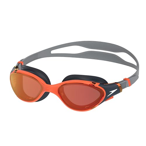 Speedo Unisex-Adult Swim Goggle Biofuse 2.0 - color: Amber Wave/Steel/Crimson Mirrored