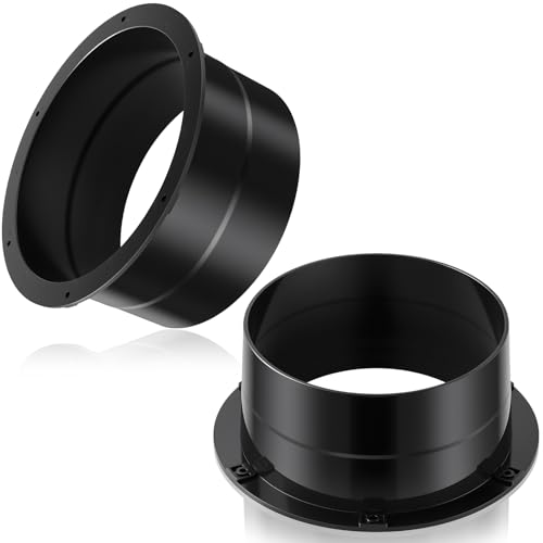 2 Pcs Duct Connector Flange 3 Inch Plastic Straight Pipe Flange Black Duct Reducer Dryer Vent Connector for Heating Cooling Grow Tent Bathroom Kitchen Ventilation System - size: 3 Inch