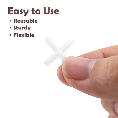 BlingKingdom 300 PCS Plastic Cross Shape Tile Spacers, 2 mm Tile Joints