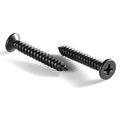 #6 x 1 Wood Screw 100Pcs 18-8 (304) Stainless Steel Screws Flat Head Phillips Fast Self Tapping Drywall Screws Black Oxide by SG TZH - size: #6 x 1"