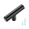 Ravinte 1 Pack Black T Bar Cabinet Knobs 2in Dresser Knobs Single Hole | Matte Black Finish, Solid Metal, Easy Install, Screws Included, Hardware, Kitchen, Bathroom, Drawers, Cabinets - color: Black, size: 1 Pack, style: Round