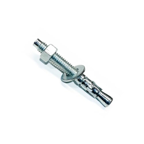 MIGHTY FASTENERS Zinc-Plated Steel Wedge Anchors, 3/8" X 2-1/4" - Heavy-Duty Mounting Bolts for Concrete - 50 Pack - size: 3/8" X 2-1/4"