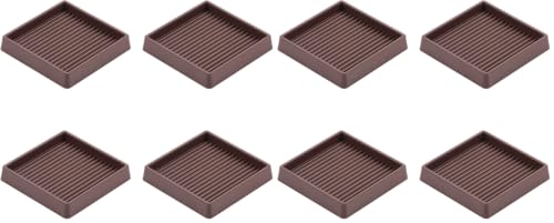 VOCOMO 3X3 Rubber Caster Cups, Non Slip Furniture Pads, Anti-Slip Furniture Gripper, Anti Skid Furnitures Feet, Anti Slide Floor Protector for Bed Couch Stoppers (Brown, 8 Pack) - size: 3" x 3"-Brown (Pack of 2)