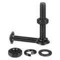 M METERXITY 10 Set M6 x 50mm Flanged Button Head Socket Cap Screws, Black 304 Stainless Steel 18-8 Hex Socket Head Screws Bolts, Nuts, Flat & Lock Washers for DIY, Furniture, Automotive - size: M6 x 50mm