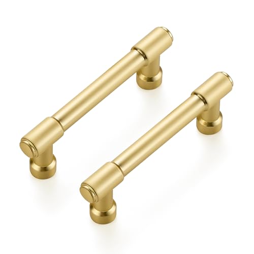 Ravinte Brushed Gold Kitchen Pulls Cabinet Handles 3 Inch 10 Pack - color: Brushed Gold, size: 3 Inches Hole Center