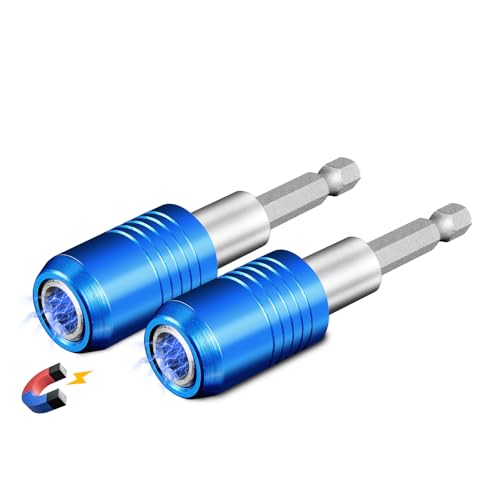 BLACKROBOT 2-Piece Magnetic Quick Change Impact Bit Holder, 2.5-Inch Drill Bit Extension for 1/4" Hex Drives, Ideal for Screwdriver Bits, Nuts, Drills and Socket Driver Adapters - size: 2.5 inch