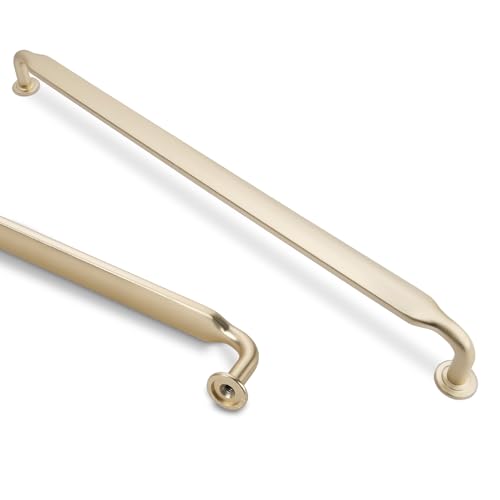 10 Pack 12-3/5 Inch Cabinet Pulls Brushed Brass Kitchen Cabinet Handles Zinc Alloy Drawer Pulls Solid Cabinet Hardware - color: Brushed Brass, size: 12-5/8'' Hole Center(320mm)