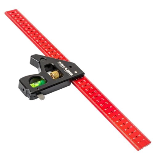 Multifunctional Carpenter's Combination Angles Ruler Metal Measuring Instrument for Accurate Angles Combination Square Adjustable Angles Gauges 90/45 Degree Measuring Tool（40cm/16inch）