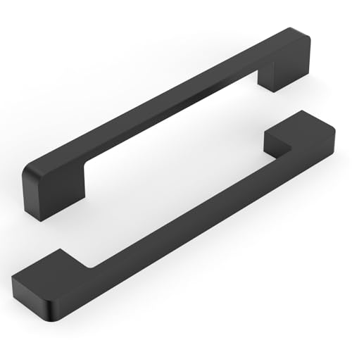 Matte Black Cabinet Pulls and Handles, 6.3 Inch, 10 Pack - color: Matte Black, size: 6.3"/160MM Hole Center
