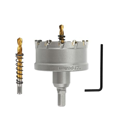 2-9/16'' TCT Hole Saw Kit Tungsten Carbide Tipped Hole Saw Drill Bit with Titanium-Plated Pilot Drill bit for Metal, Stainless Steel, Iron (65MM) - size: 65MM | 2-9/16''