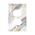 White Gray Gold Marble Outlet Covers Decorative Wall Plate - color: Outlet Covers