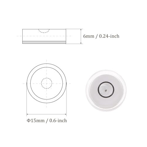 3pcs Small Circular Bubble Spirit Levels - [15mm Diameter 6mm Thickness] Mini Round RV Level Leveling Tools for Travel Trailer Turntable Camera, White - color: White, size: 15mm x 6mm