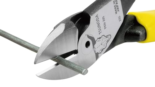 Tsunoda PKN-200, High-Leverage Heavy-Duty Diagonal Cutters, Wire Cutters, 8-Inch (200mm), Made in Japan - size: 8-inches PVC Dipped Handle