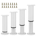4Pcs White Adjustable 9.64-16.6 Inch Metal Furniture Legs for Cabinet Sofa - color: White, size: 9.64"-16.6"-Set of 4